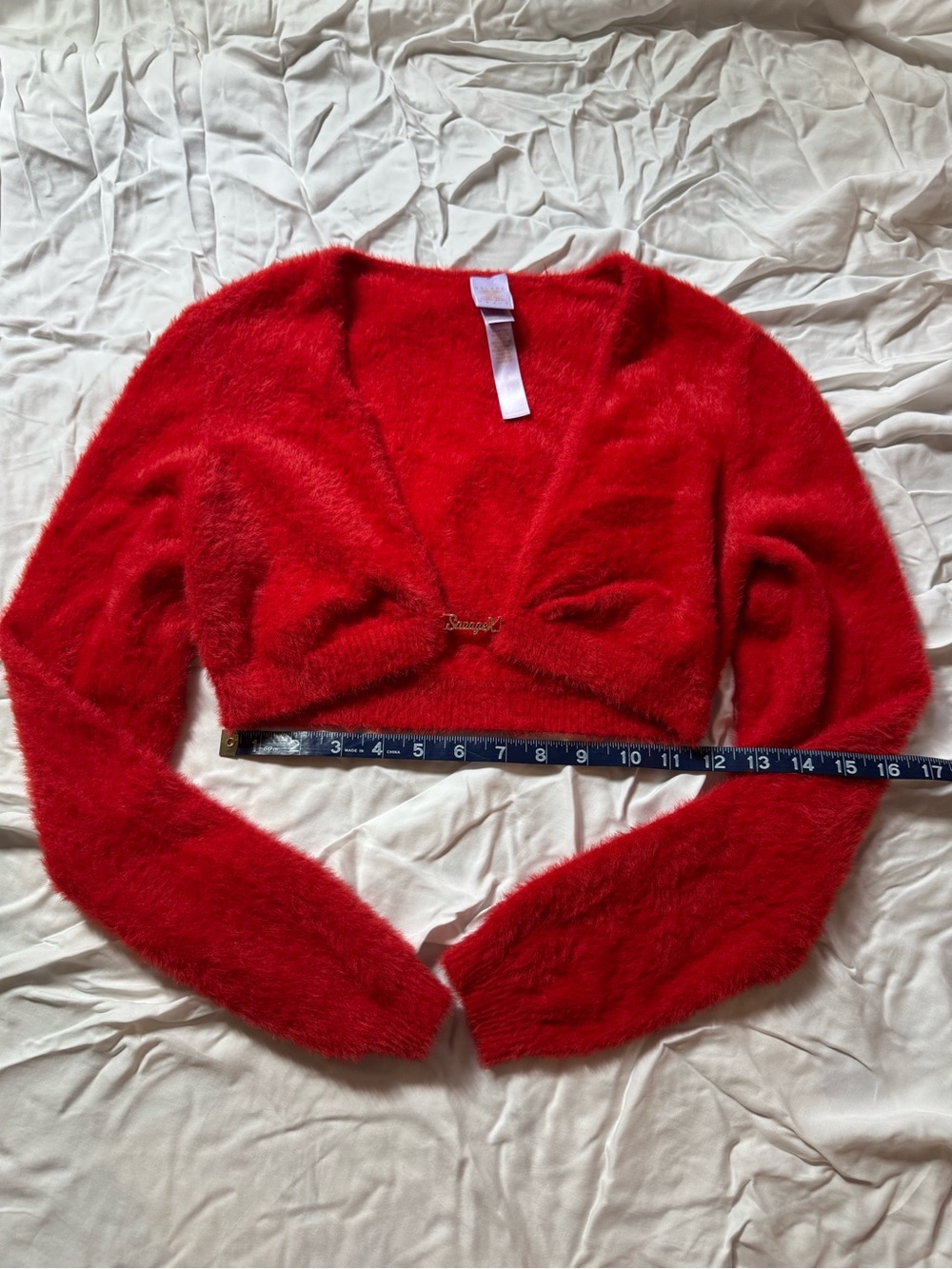 Savage X Fenty Red Fuzzy Crop top